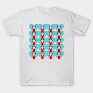 Geese in Heart Pattern Square T-Shirt